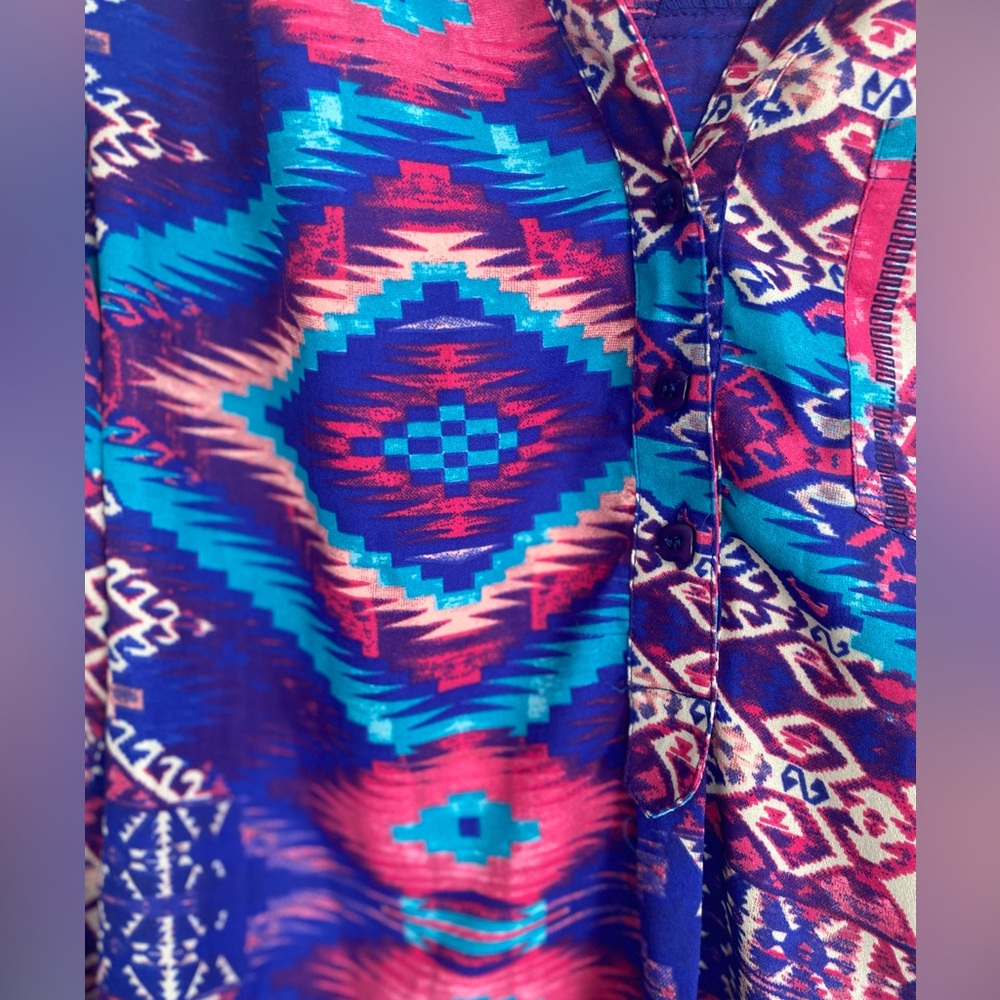 LIVE 4 TRUTH VIBRANT BOHO BUTTON FRONT BLOUSE - Picture 2 of 9